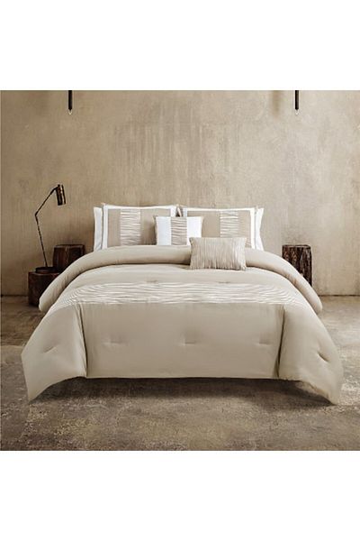 White Chalean Bali Jacquard Microfiber King Size Bed in a Bag Bedding Set