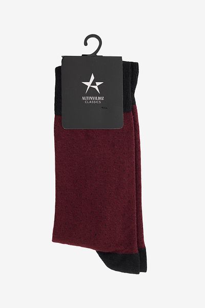 ALTINYILDIZ CLASSICS Men's Burgundy-Black Patterned Socks