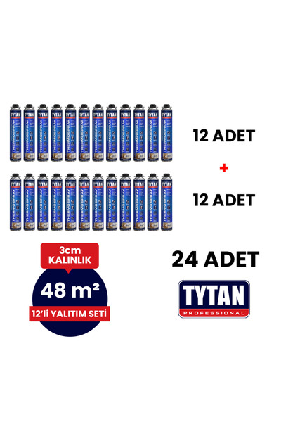 Poliüretan Isı Yalıtım Köpük Seti (24 adetx870 ml- 48 m2)