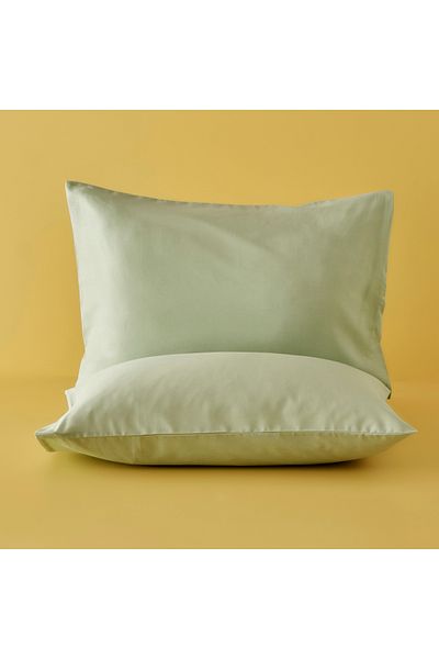 Bella Maison 100% βαμβακερή μαξιλαροθήκη Ranforce Basic 2 τεμαχίων Πράσινη ομίχλη (50x70 cm)
