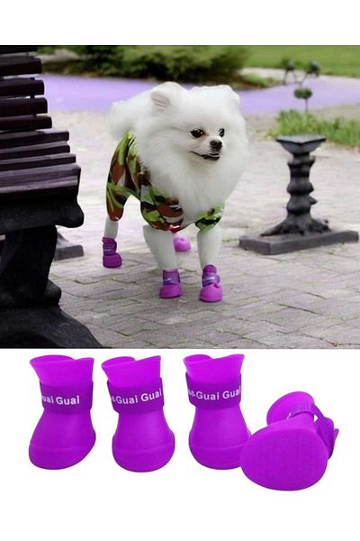 Mucha Cat and Dog Paw Shoes Silicone Non-Slip Sole Velcro Pet Paw Shoes