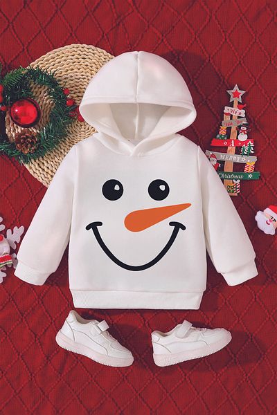 ADABEBEK New Year's Special Snowman Face Printed Baby Sweatshirt 23179