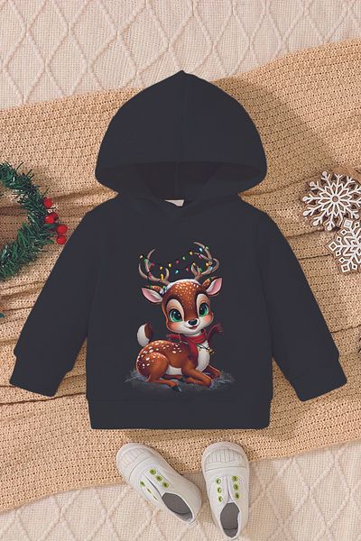 ADABEBEK New Year's Special Lighted Deer Printed Baby Sweatshirt 23082