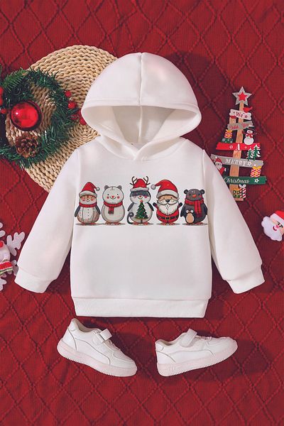 ADABEBEK New Year's Special New Year's Animals Printed Baby Sweatshirt 23077