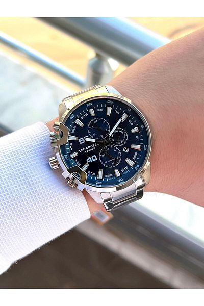 Lee Cooper Steel Band Inner Functions Active 5 Atm Water Resistant Men Wrist Watch Elc07469.390