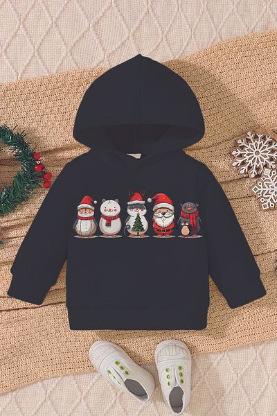 ADABEBEK New Year's Special New Year's Animals Printed Baby Sweatshirt 23077