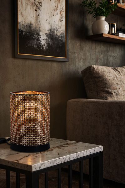 AG LightDesign Brown Lampshade Bedroom Living Room Modern Decorative Table Lamp