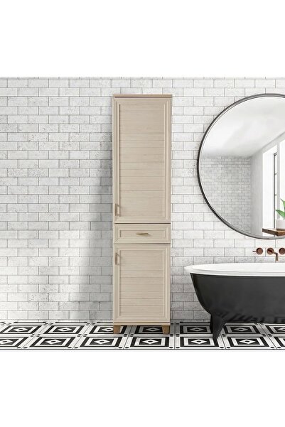 Evistro Panjur Kapaklı Mutfak ve Banyo Boy Dolabı Akçaağaç