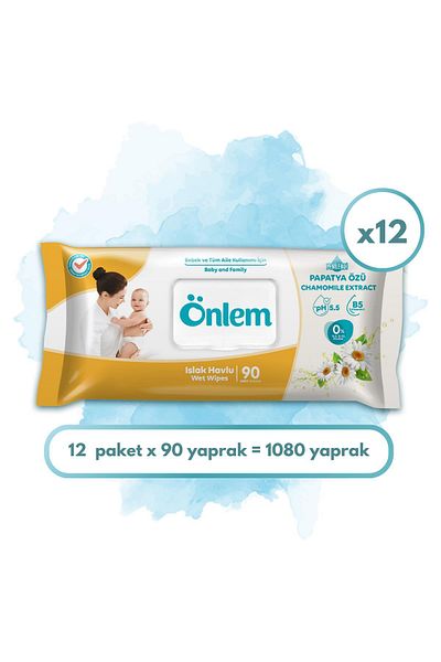 ÖNLEM Precaution Daisy Wet Towel 90 X 12 Pieces