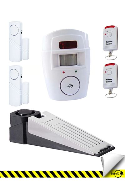 LOREX Lr-Ng300 Operated Alarm Set + Lr-Dst01 Stop Alarm + 2Pcs Lr-4444 White Door Window Alarm