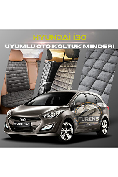 SHOOPLAA طقم وسائد مقعد السيارة Hyundai İ30 بلون أنثراسايت مع جيوب ريش تايلان...