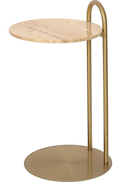 Areka Golden Service Table, Golden Iron Base, Graniet Top