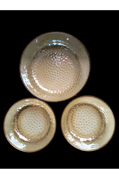 kurt41 طقم وعاء فواكه وعاء تقديم وعاء زجاجي مكون من 3 قطع