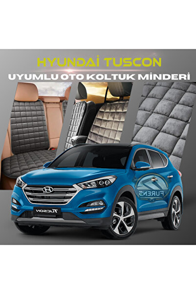 SHOOPLAA طقم وسائد مقعد السيارة Hyundai Tuscon بلون أنثراسايت مع جيوب ريش تاي...