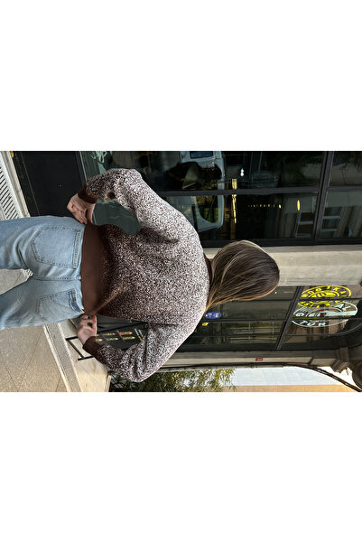 la & vetta Πλεκτό πουλόβερ με μοτίβο καφέ κουκκίδας