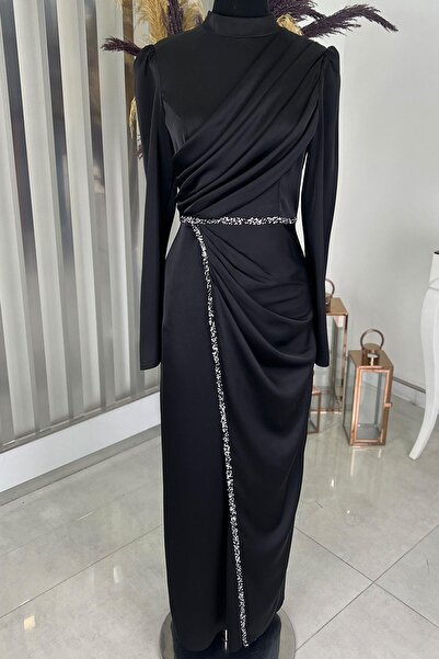 Esilanur Sare Tesettür Abiye Siyah