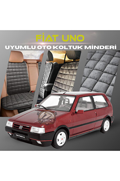 SHOOPLAA مجموعة وسائد مقعد السيارة باللون الأنثراسايت من فيات أونو مع جيوب ري...