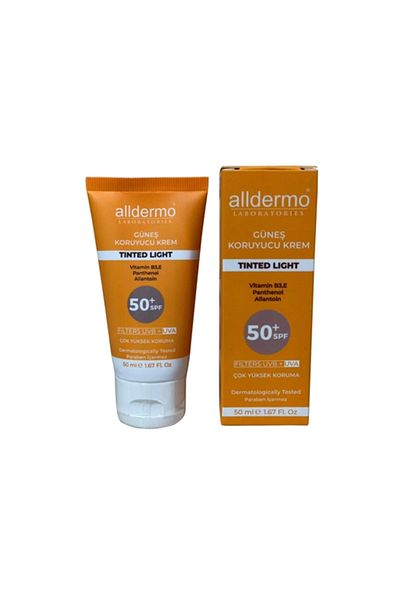 Alldermo Spf 50 Tinded Light Sunscreen Cream 50 ml Tube