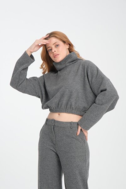 Store Cotton High Top Sweatshirt + Cotton Pants Set (2 Pieces)
