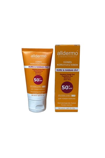 Alldermo Spf 50 Dry Sensitive Skin Cream 50 ml Tube