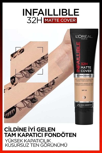 BRONZENET Infallible Matte Cover Foundation 155 Natural Rose.