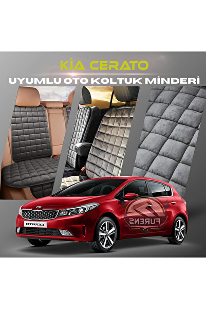 SHOOPLAA طقم وسائد مقعد السيارة بلون أنثراسايت من كيا سيراتو مع جيوب ريش تايل...
