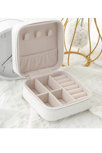 gaman Travel Boy Stylish Design White Jewelry- Jewelry Organizer Box with Compartments Ring-Earrings-Necklace Organizer