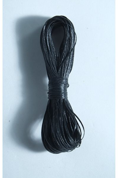 Eskişehir hobi sanat Μαύρο 25 μέτρα 0,8 mm κερωμένο σχοινί (κολιέ κοσμήματα σχεδίασης βραχιόλι ιππόποτο δερμάτινο νήμα ραπτικής)
