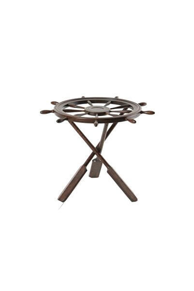 BENGİ TİCARET Orta Sehpa 13824 Dümen Model Kayın Çapraz X Ayak Parlak Ceviz Lake Boya El Yapım