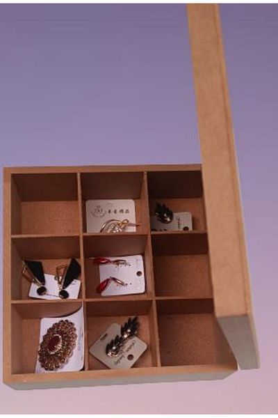 BENGİ TİCARET Hobby Erdl 90022 Decorative Model Jewelry Box with Compartments Wooden Raw Mdf Handmade
