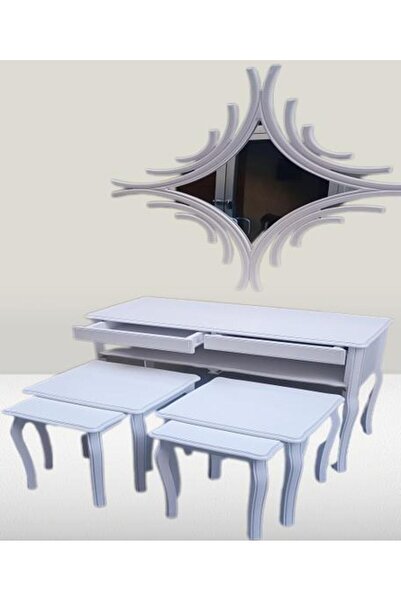 BENGİ TİCARET Dresuar Zigon 14184 Takım Kayın RETRO ayak CNC ayna Parlak Beya...