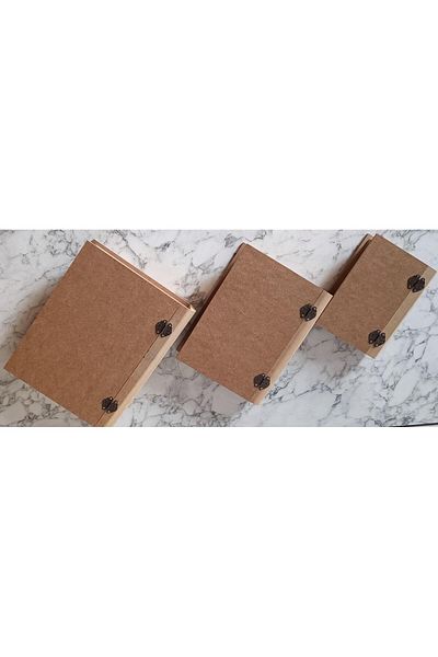 BENGİ TİCARET Hobby Adn 90203 - Set of 3 Wooden MDF Raw Ankara Sites Book Box Handmade Product