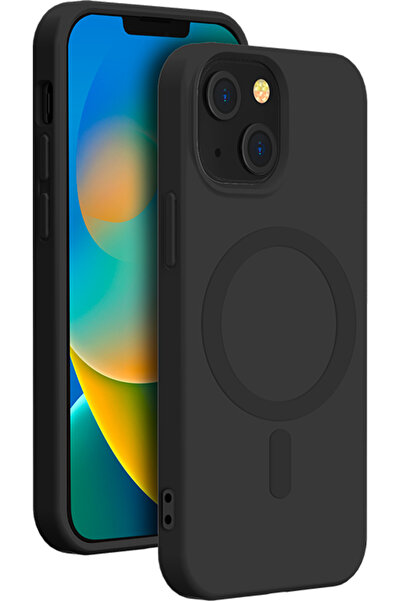 Force iPhone 15 Case Magsafe Compatible Black Silicone