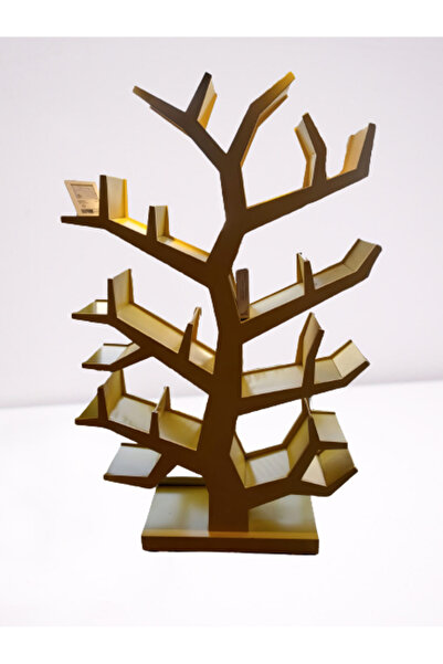 BENGİ TİCARET Kitaplık19413 Ahşap AĞAÇ DALI Tek Parça MDF Parlak Sarı Lake Bo...