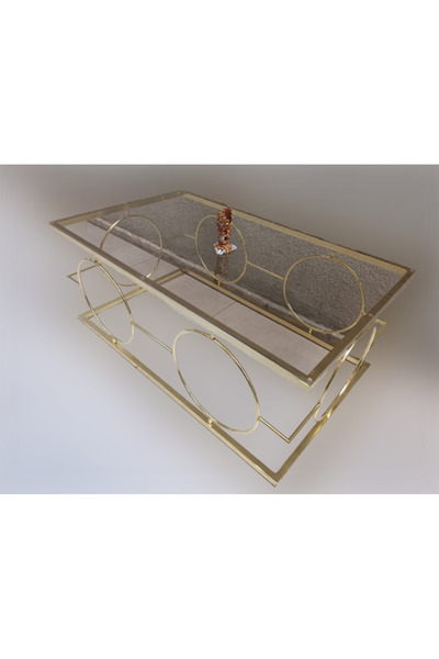BENGİ TİCARET Orta Sehpa zlf 14087 Halka Model Metal Ayak Gold renk Kaplama C...