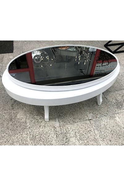 BENGİ TİCARET Döner Orta sehpa 13828 OVAL Klasik Kayın Retro Ayak MDF Tabla B...