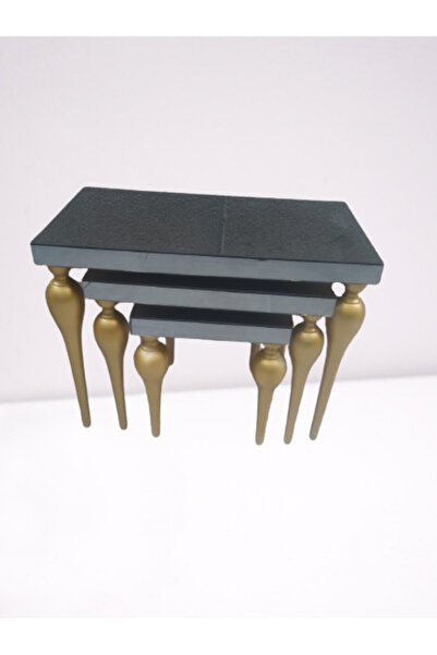 Ankara Mobilya Zigon ILGZ 12386 TOMBUL Model Kayın MDF tabla gold ayak Füme cam Kaplama Elyapım