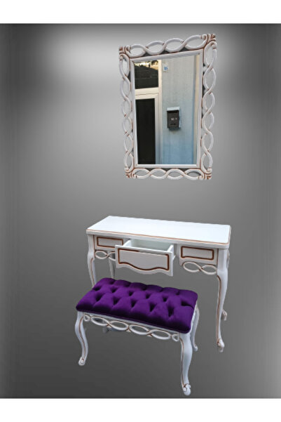 BENGİ TİCARET Dresuar 12099s Onsuz Çekm Sarmaşık Ayna Kayın Aslan Ayak Puf Kapiton Döşem Elyapı