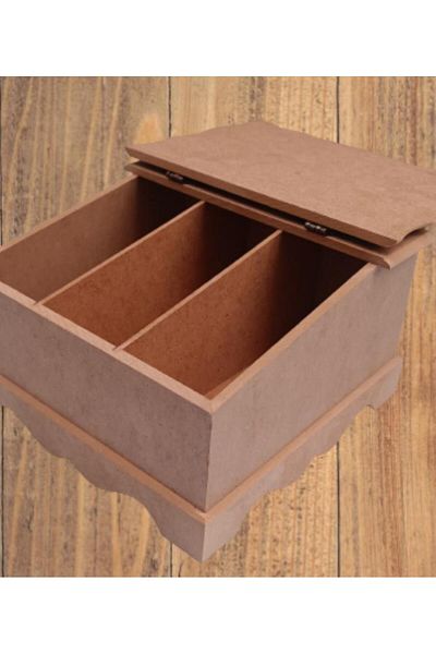 BENGİ TİCARET Hobby Erdl 90068 Decorative Tea Box Wooden Mdf Raw Cnc Italian Package Shipping Handmade