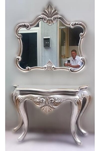 BENGİ TİCARET Dresuar 17737 ASLAN Polyester döküm eskitm GRİ-Kahve nakış Çerç...