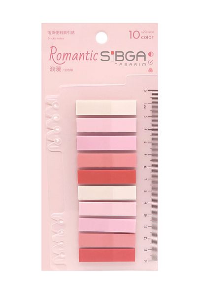 sibga tasarım Transparent Colored Post-It Note Paper - 200 Sheets Bookmark Sticker