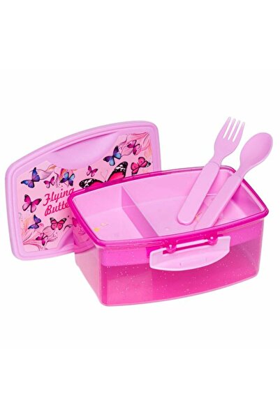 Micostore Παιδική κατσαρόλα με χωρίσματα, με μαχαιροπίρουνα, σχέδιο πεταλούδας, 920 ml, 18 x 13,5 x 8,3 εκ.