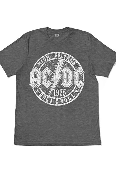 ROCKANDROLL Ανδρικό μπλουζάκι Acdc με κοντό μανίκι Anthracite στο διαμέρισμα