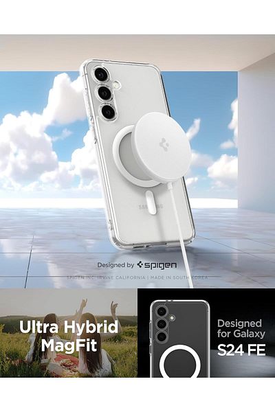 Spigen Ultra Hybrid MagFit for Samsung Galaxy S24 FE case cover [MagSafe compatible] - White
