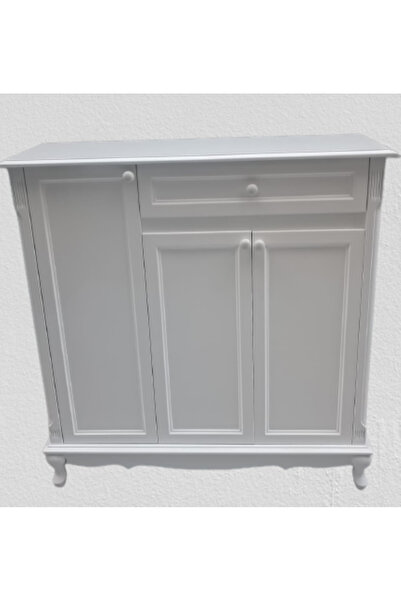 BENGİ TİCARET Ayakkabılık 12225 Klasik Kayın Avangart Aslan Ayak Parlak Beyaz...