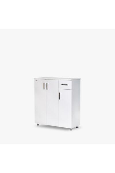 BENGİ TİCARET Ayakkabılık 14014 Çok Amaç Model Parlak BEYAZ Hard suntalem Dem...