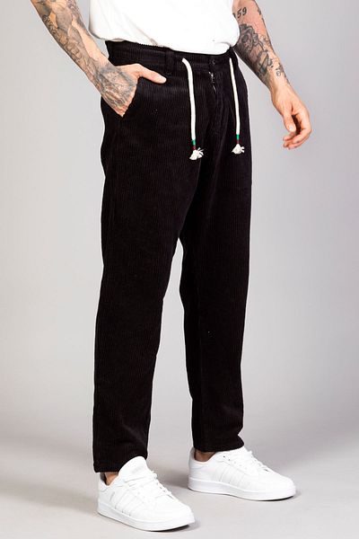 LTC Jeans Ανδρικό μαύρο βελούδινο παντελόνι με άνετη εφαρμογή