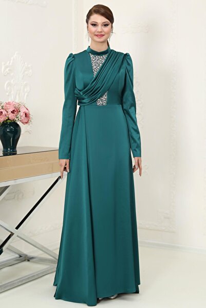 Esilanur Zen Tesettür Abiye Zümrüt