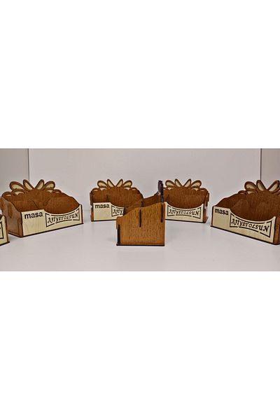 Fattal Ahşap Stylish Wooden Serving Box – Modern Design for Restaurant, Cafe and Home Use