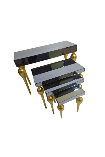 BENGİ TİCARET Dresuar-Zigon 18216 Tombul ayak Model Kayın MDF tabla Parlak go...